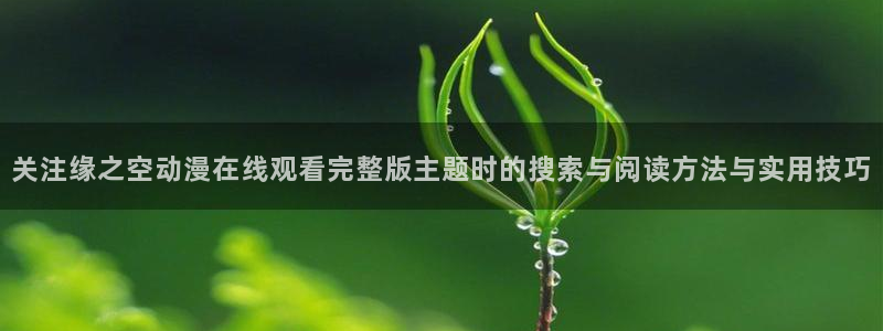 YY漫画在线:关注缘之空动漫在线观看完整版主题时的搜索与阅读方法与实用技巧配图